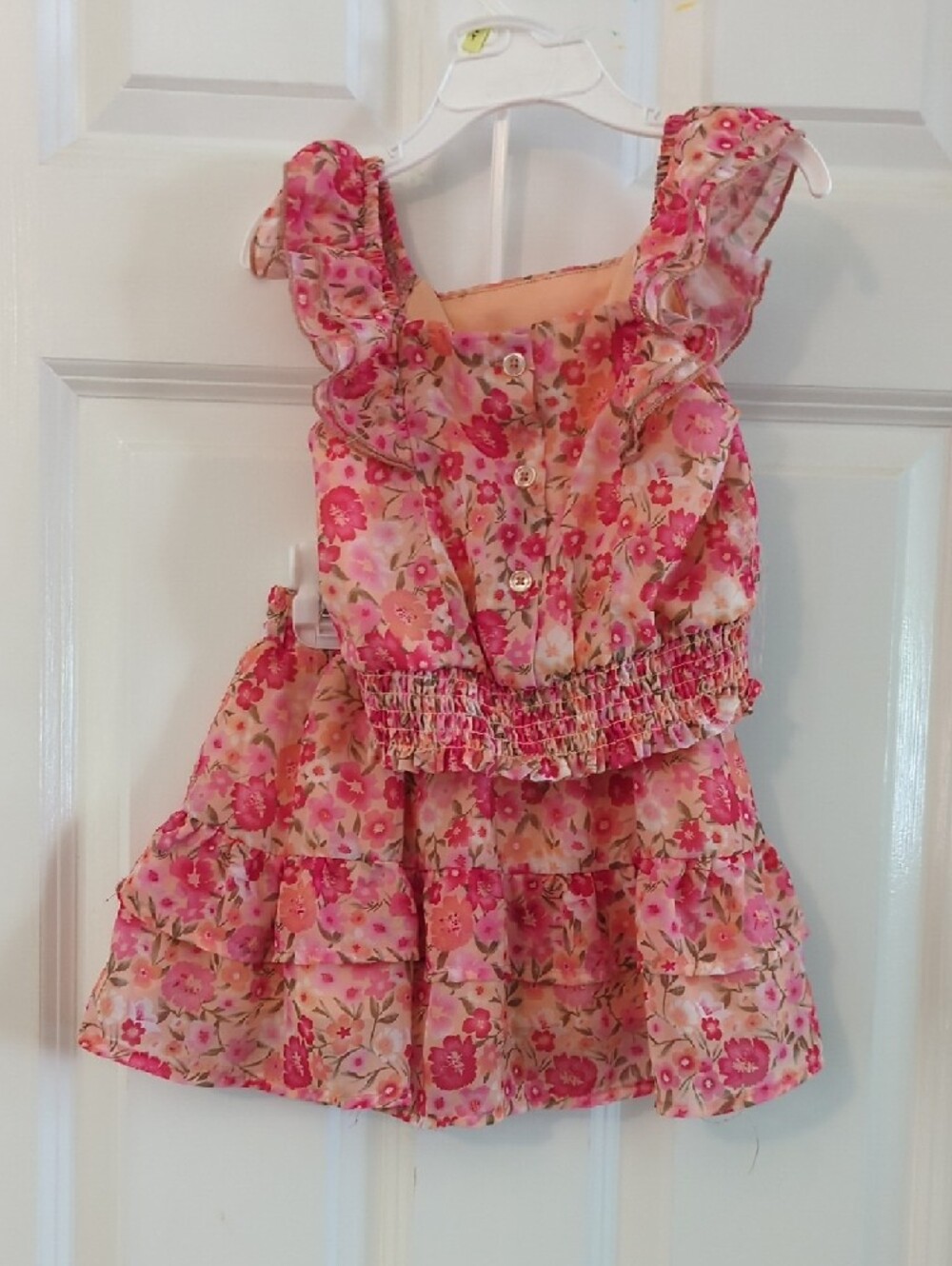 btween Pink Floral Ruffle Matching Set - Picture 2 of 3